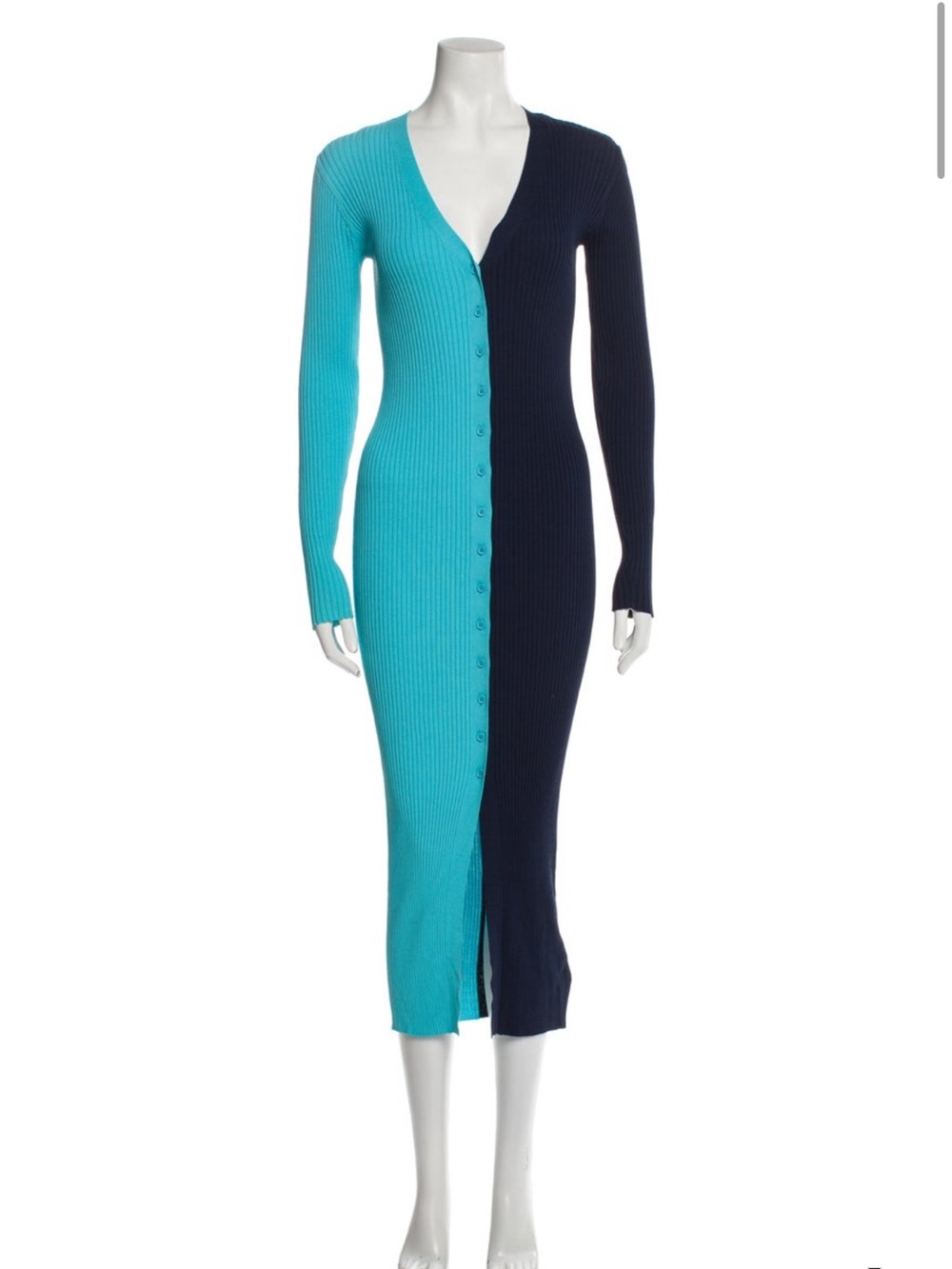 Staud Plunge Neckline Midi Length Dress